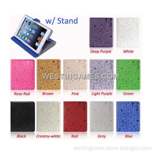 Leather Folio Stand Cover Case for iPad Mini (HIPAI002)